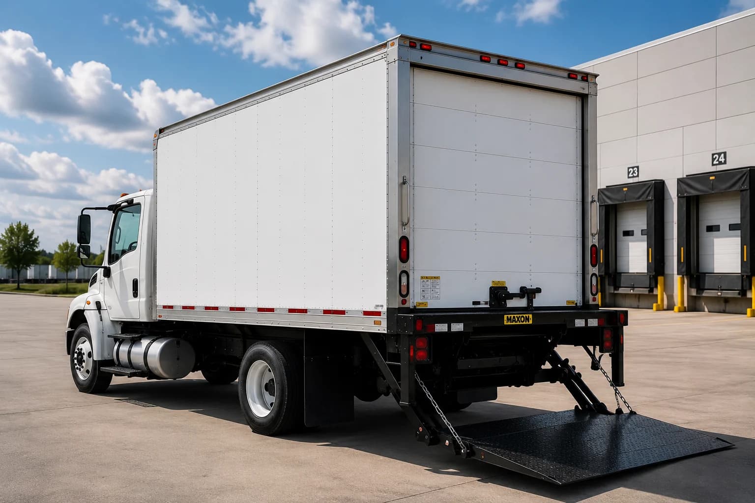 Tailgate-equipped truck for delivery operations